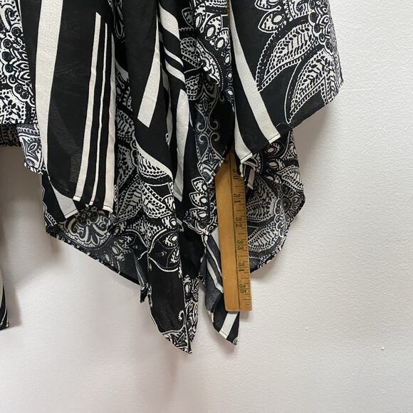 Y2K Style Black White Fairy Grunge Hippie Fairycore Asymmetric Midi Skirt Stage - Picture 9 of 9